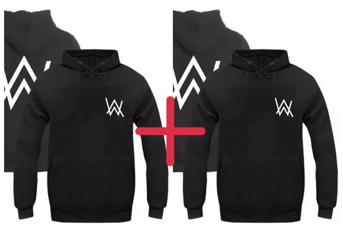 Kit 2 Blusas Moletom Dj Alan Walker Moleton (frente/costas) - R$ 145,49 em Mercado Livre