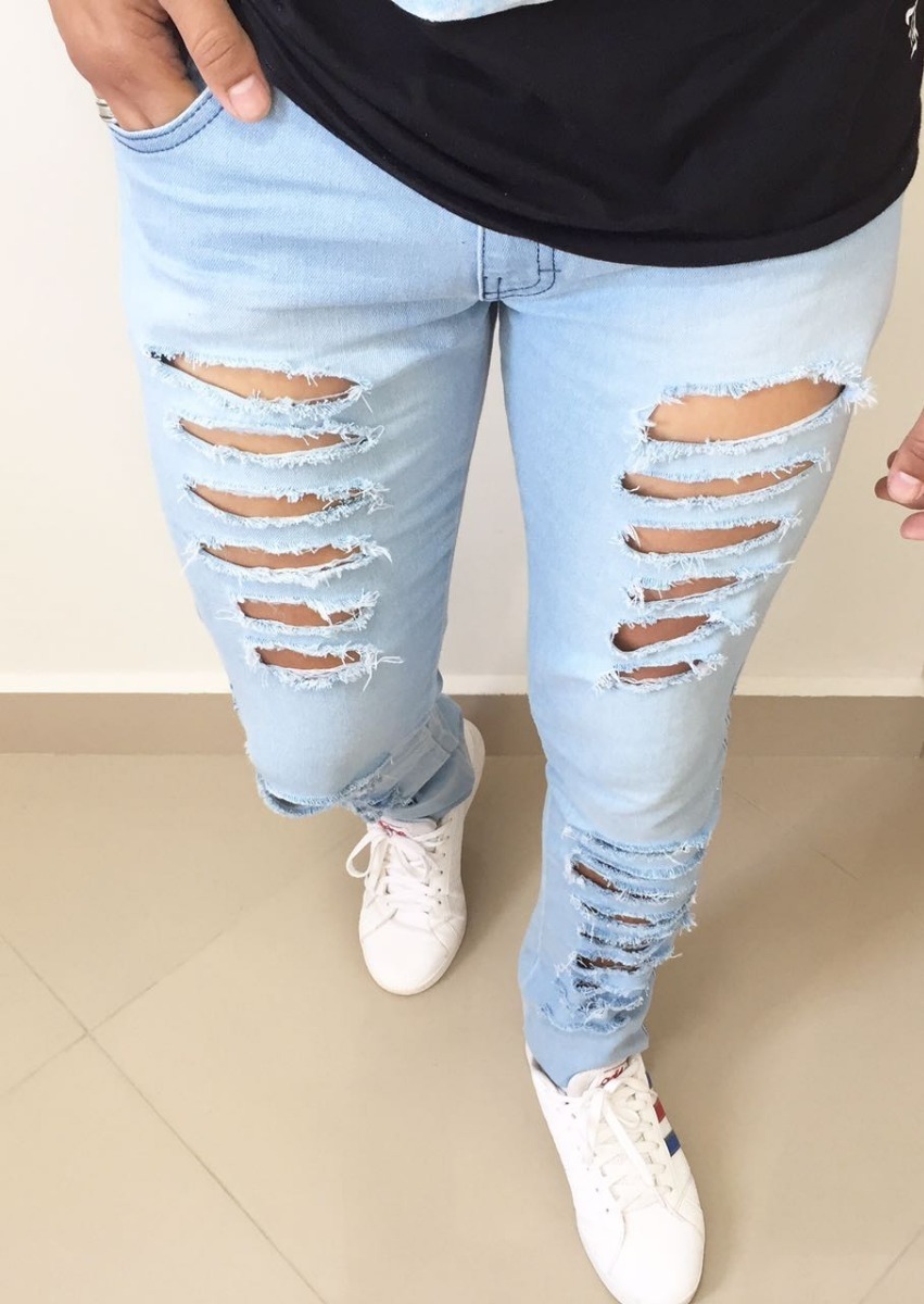 calças jeans masculinas rasgadas