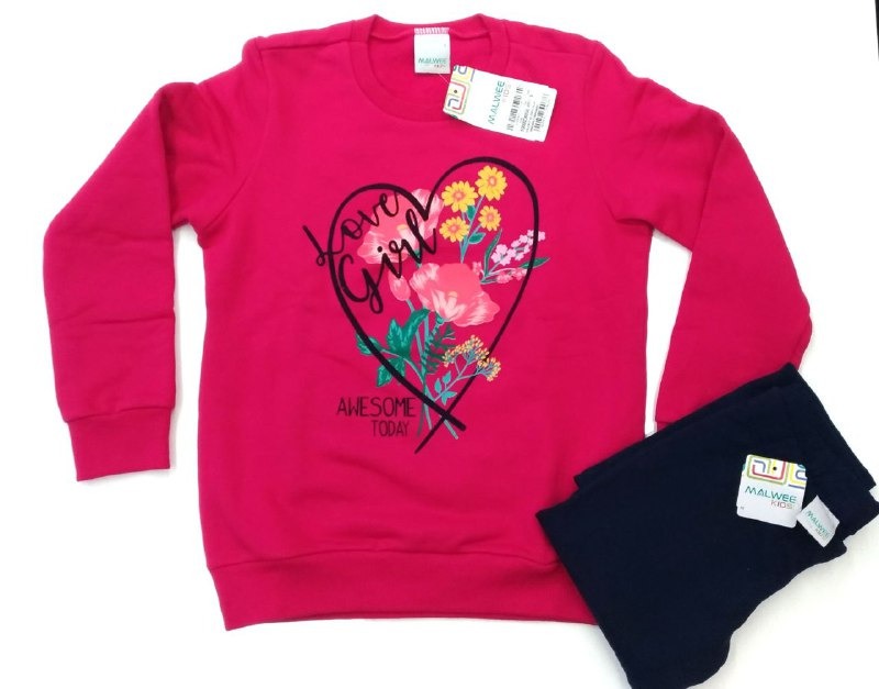 conjunto de moletom infantil feminino malwee