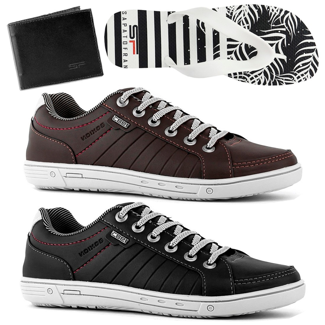 Kit 2 Sapatenis Casual Masculino Moderno Barato Black Friday - R$ 109,90 em Mercado Livre