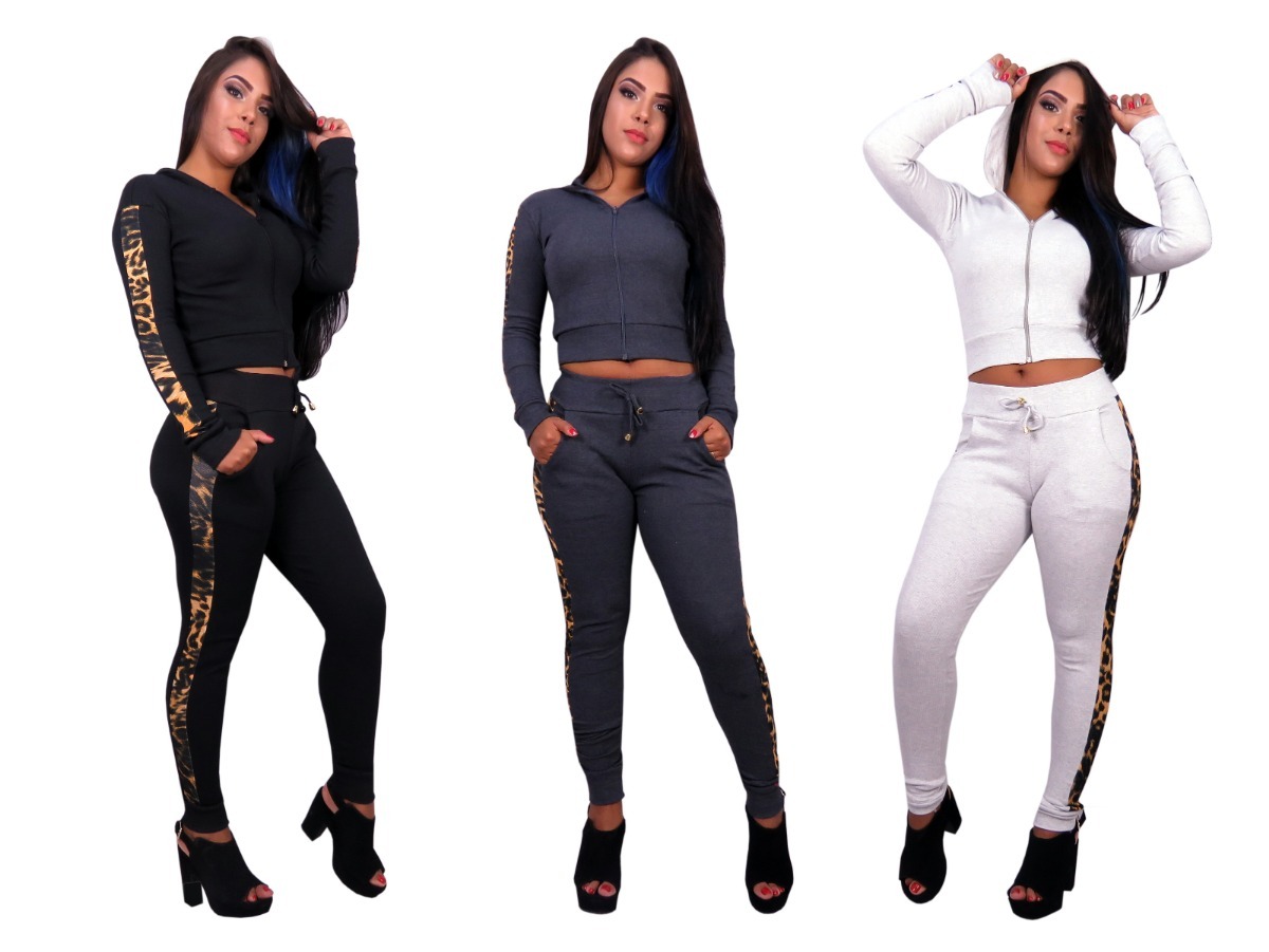 conjunto de moletom feminino ribana