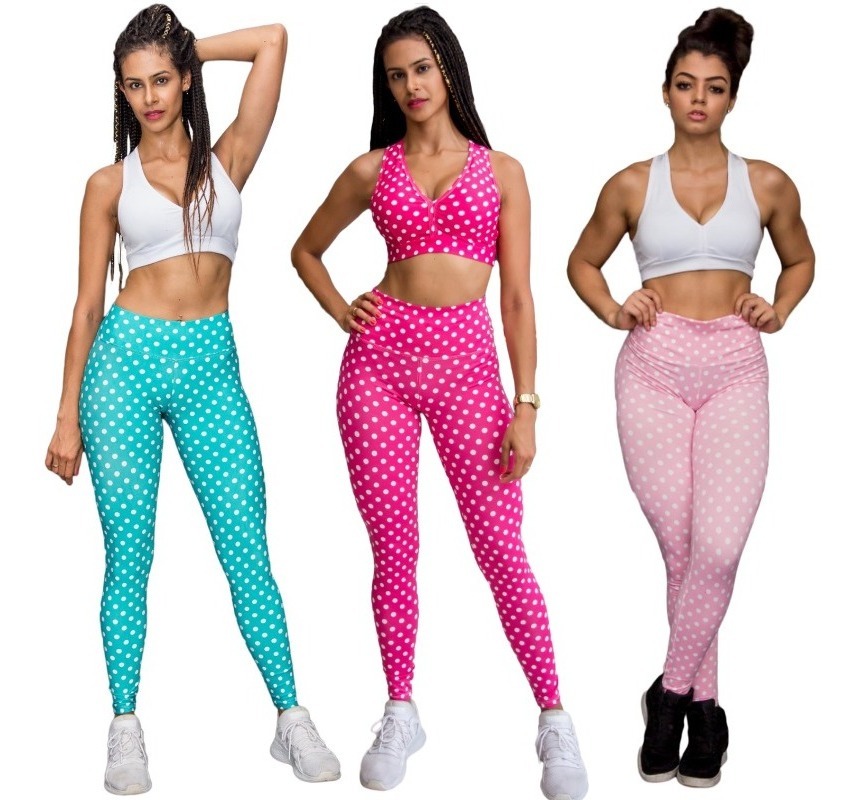 Kit 3 Calça Legging Academia Feminina Suplex Malhar Atacado - R$ 74,99 em Mercado Livre