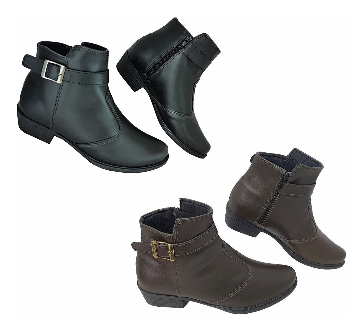 Kit 3 Pares Bota Botinha Coturno Cano Curto Ankle Boots - R$ 169,90 em Mercado Livre