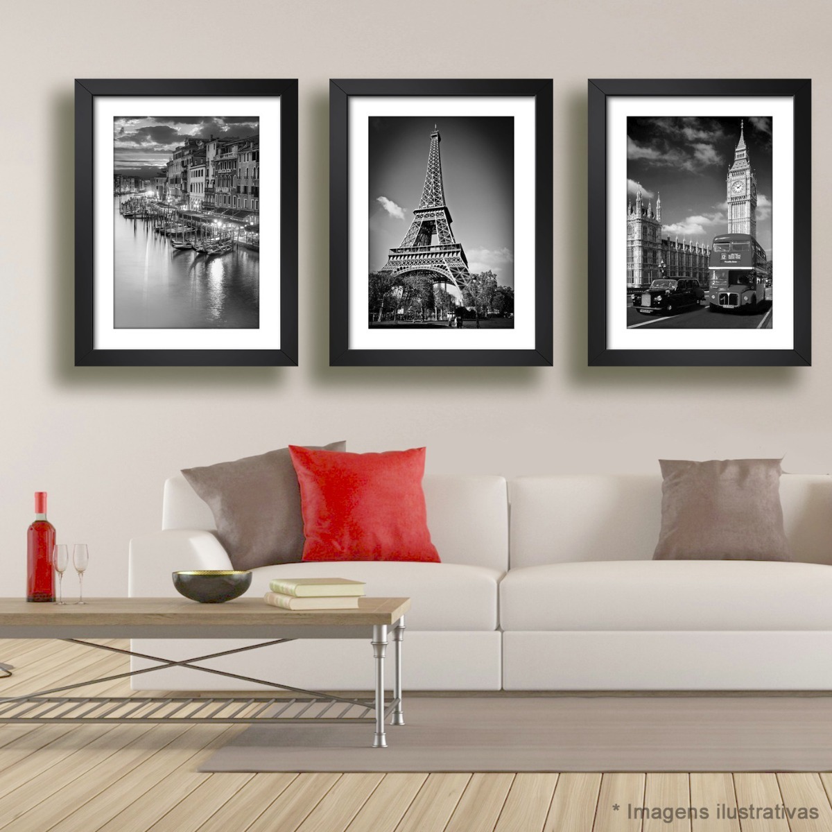 Download Kit 3 Quadros Veneza Paris Londres Art Decoracao Quarto Sala - R$ 435,00 em Mercado Livre