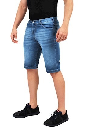 bermuda jeans com lycra masculina