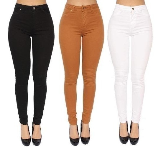 calça jeans feminina colorida cintura alta