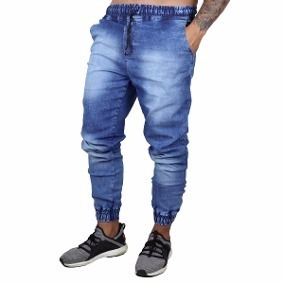 calça jeans masculina com elástico na cintura