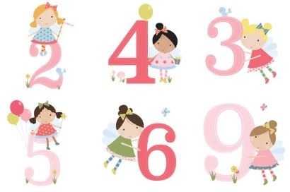 Kit 50 Imagenes Sin Fondo Transparentes Png Hadas Numeros 99