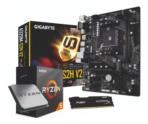 Kit Amd Ryzen 5 3400g 8gb Memoria Ram Motherboard A320 Am4