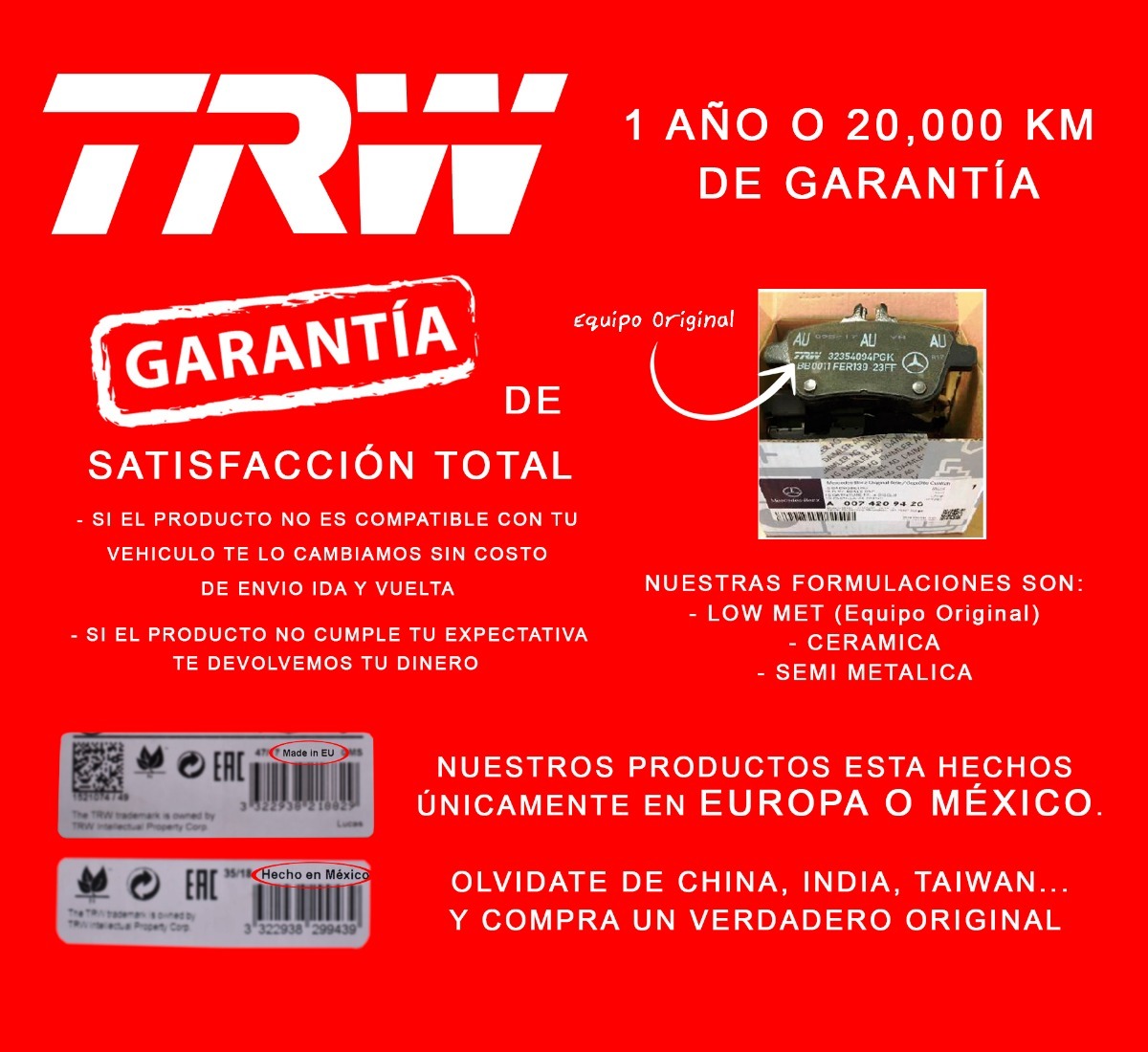 TRW GDB2087 Pastillas de Frenos