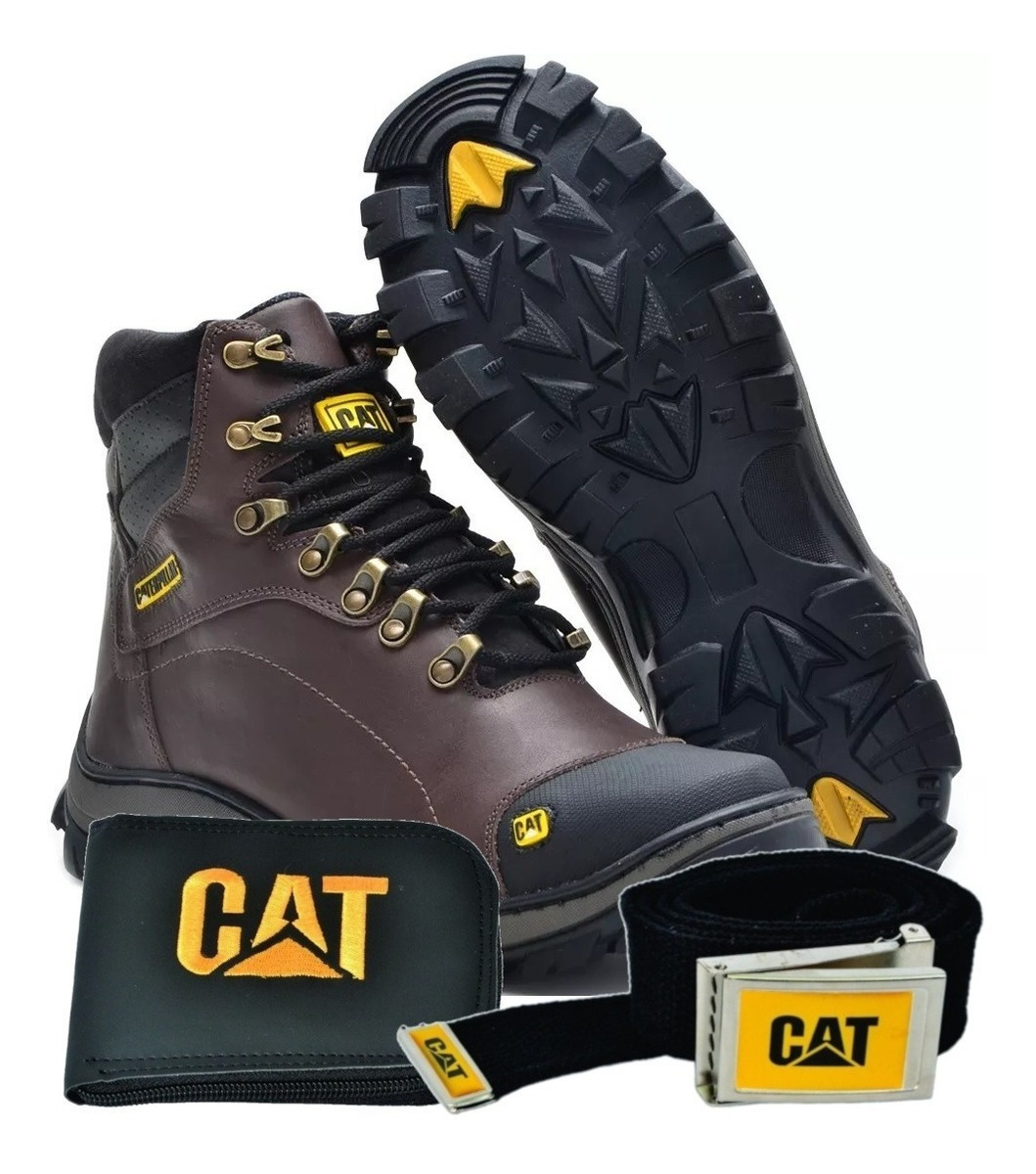 bota coturno caterpillar couro