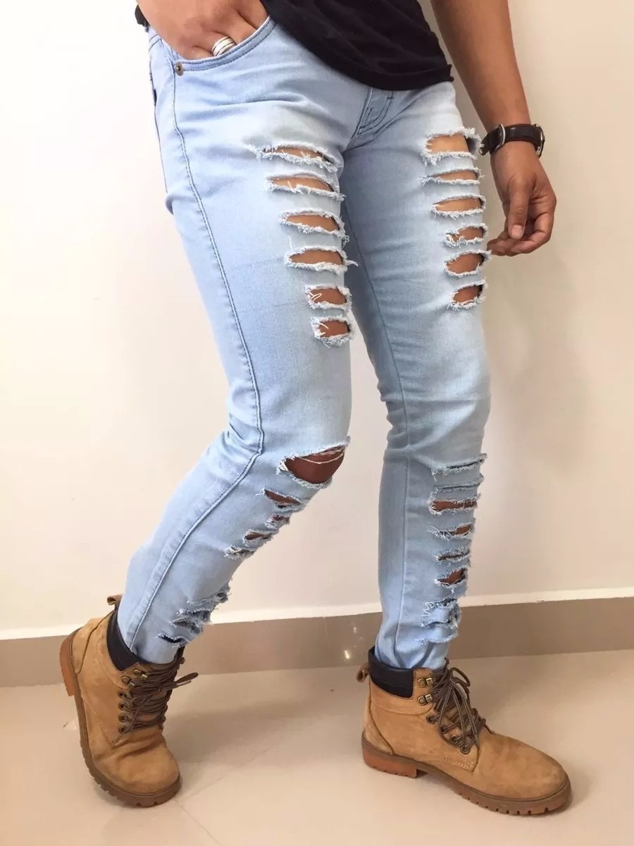 calça jeans furada