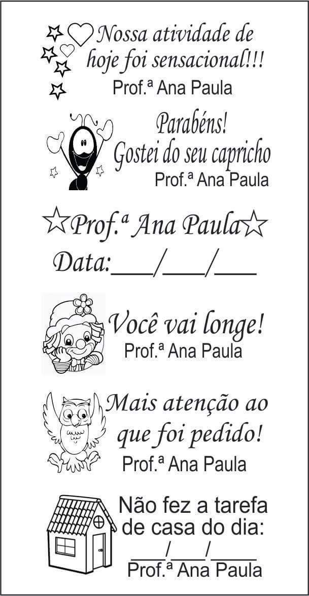 Kit Carimbos Pedagógicos Personalizados - Professores - R 