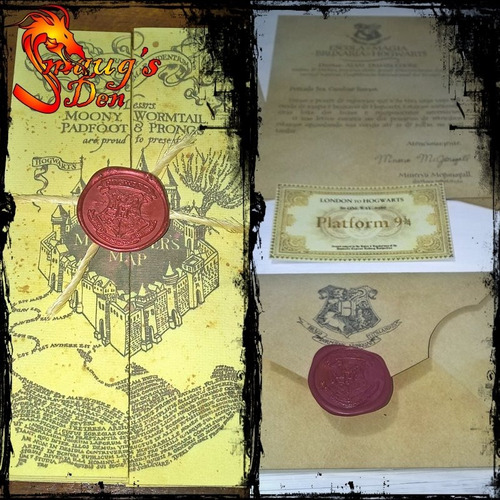 Kit Carta De Hogwarts Com O Mapa Do Maroto - R$ 99,00 em 