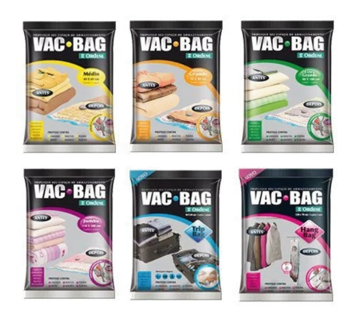 Kit Com 6 Saco A Vácuo Todos Os Tamanhos Vac Bag Ordene