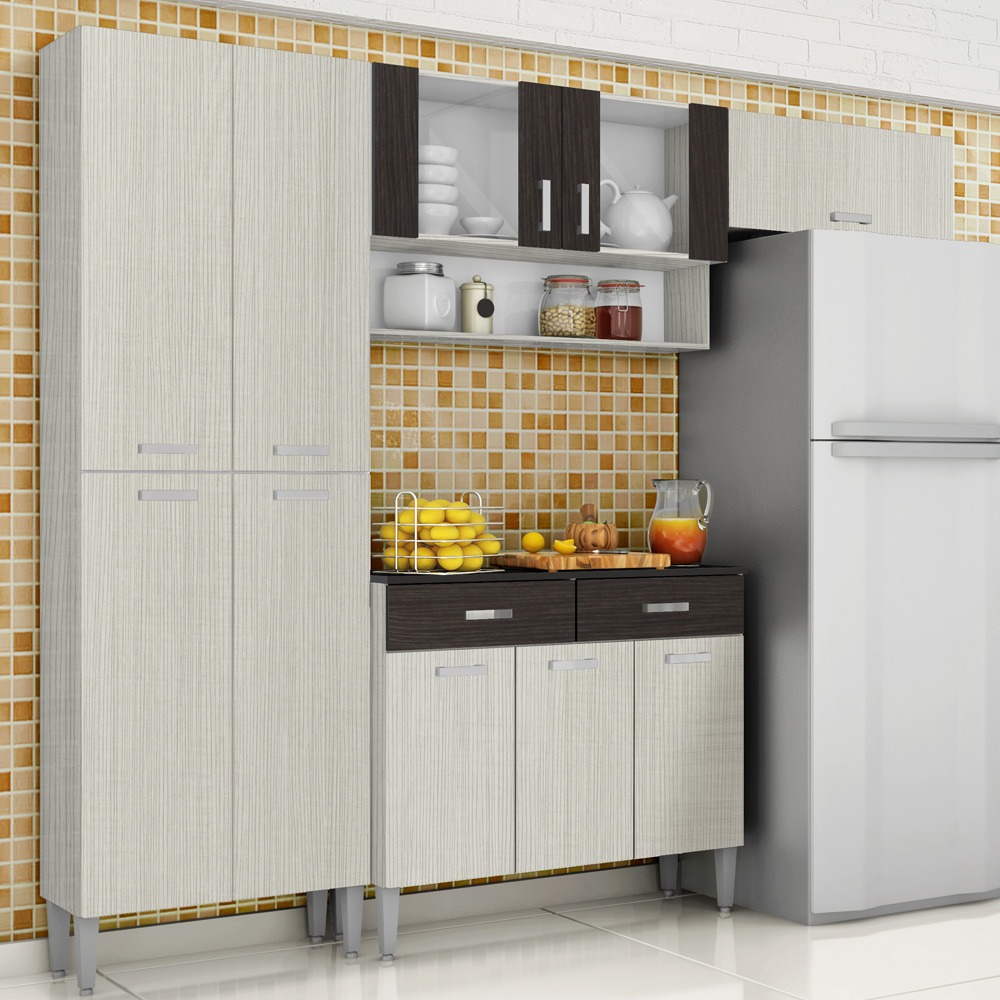 Kit Cozinha Completa Com Paneleiro E Portas De Vidro Arena R 800 Kit Cozinha Completa Com Paneleiro E Portas De Vidro Arena R 800