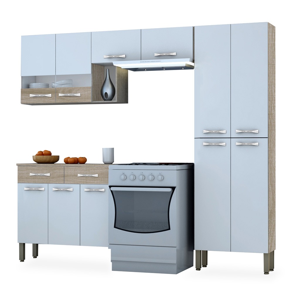Kit Cozinha Completa Com Paneleiro Nogal Com Branco E Nogal R Kit Cozinha Completa Com Paneleiro Nogal Com Branco E Nogal R