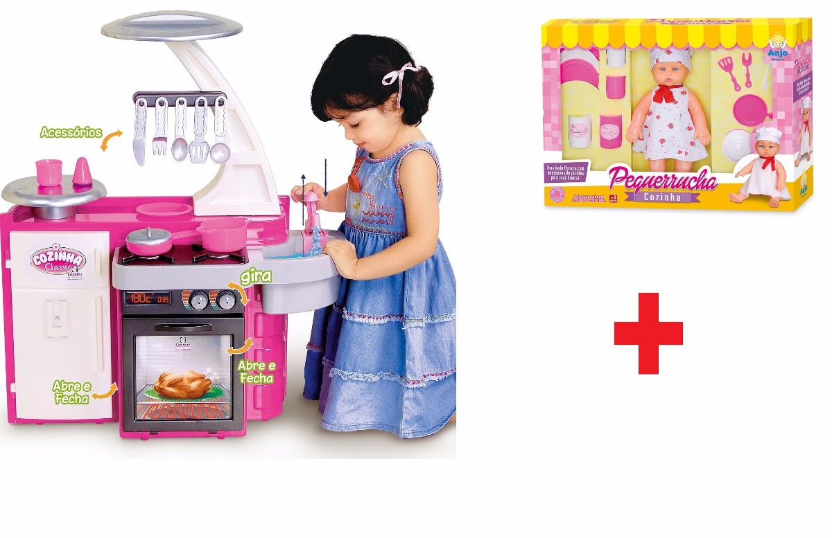 Kit Cozinha Infantil Brinquedo Classic Completa Boneca R 164 89 Kit Cozinha Infantil Brinquedo Classic Completa Boneca R 164 89