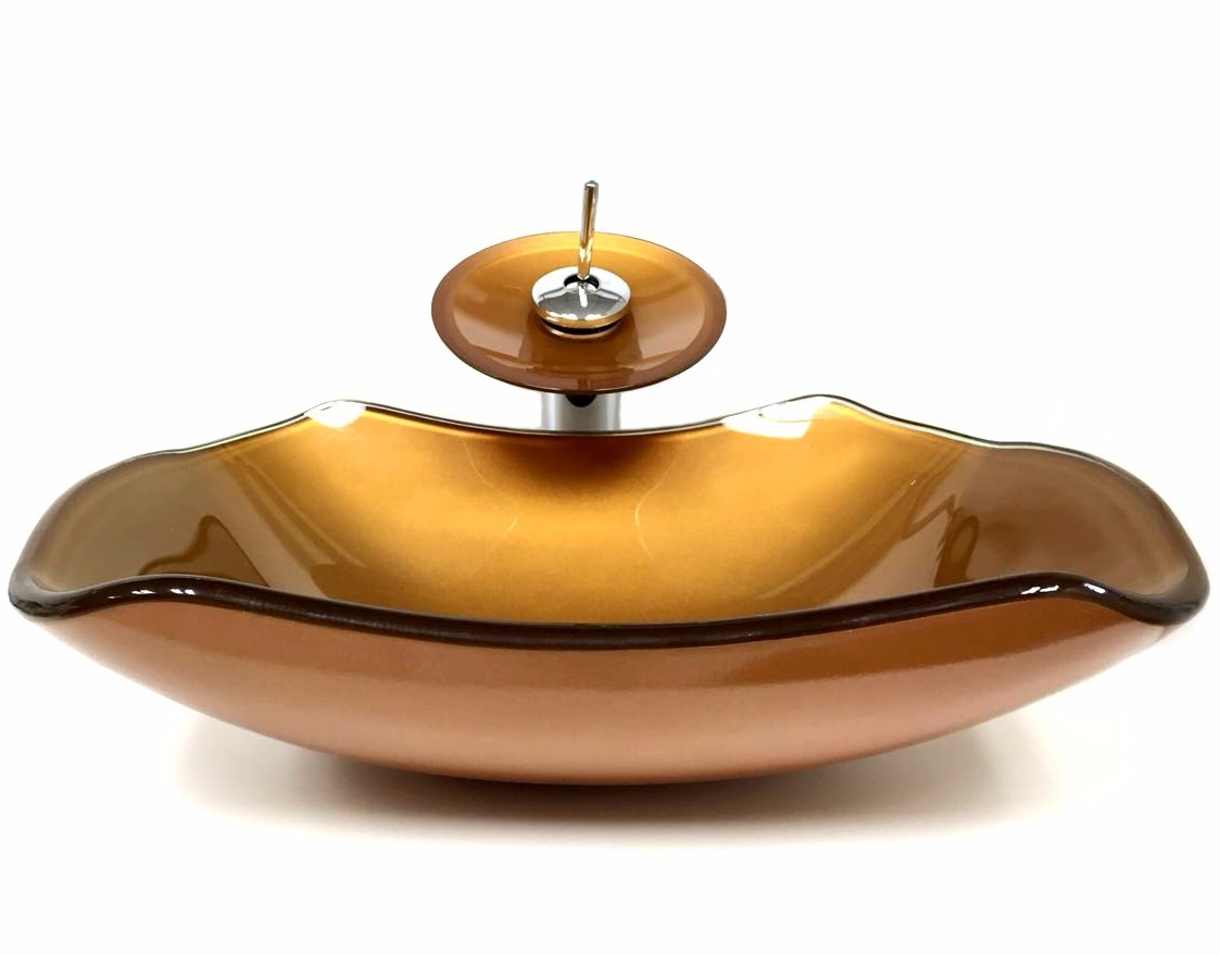 Kit Cuba Vidro Oval Dourada + Misturador Dourado + Válvula R$ 399,00 em Mer -> Cuba Banheiro China Kit Cuba Vidro Oval Dourada + Misturador Dourado + Válvula R$ 399,00 em Mer -> Cuba Banheiro China