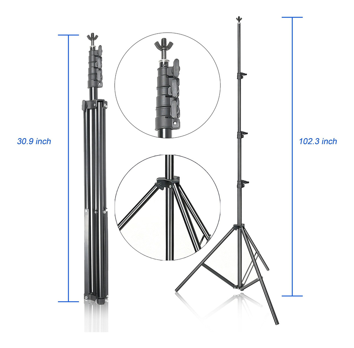 8.5x10ft Photography Support System with 3 Muslin Backdrops 100/% Cotton Emart Photo Video Studio Background Backdrop Stand Kit Black White Green