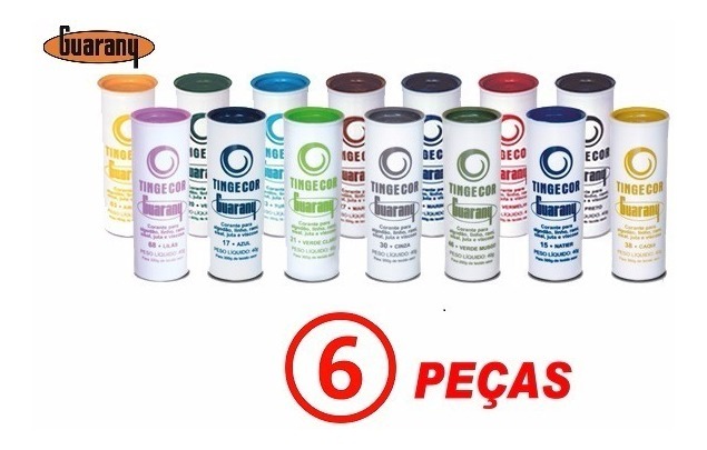 Kit De Tinta  Para  Tingir Roupa  Guarany Com 06 Unidades R 