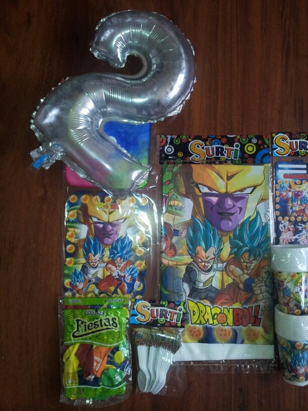 Kit Decoracion Dragon Ball Z Fiesta 24 Ninos 136 Art Obequi - ideas para decorar una fiesta tematica de roblox para ninos