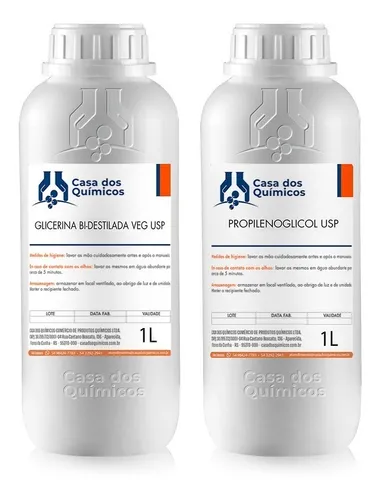 Kit Eliquid 2 Lt Glicerina Vegetal Usp + 1lt Propilenoglicol