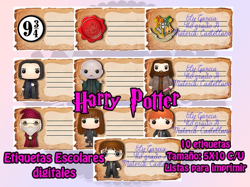 Kit Etiquetas Escolares Harry Potter Kit Imprimible 