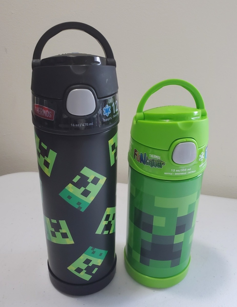 Kit Garrafa Adulto 470ml Infantil 355ml Thermos Minecraft R 358 00 Em Mercado Livre