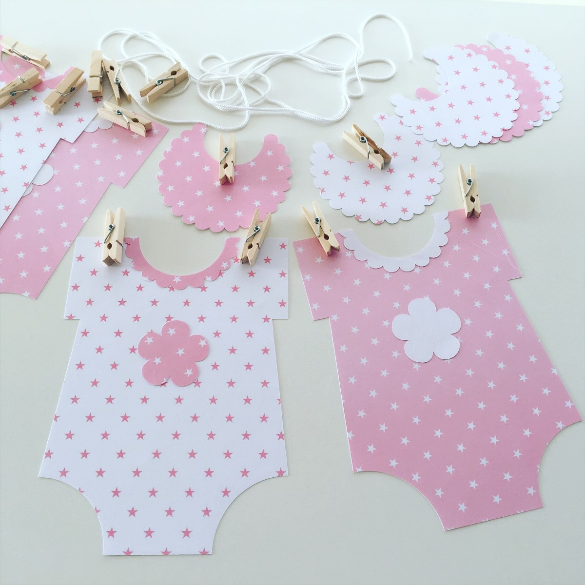 10 Bunting Flags Banners Garland Onesies Baby Shower Pink Diy Decor Make Your Baby Shower That Li Baby Shower Banner Diy Baby Shower Girl Diy Pink Baby Shower