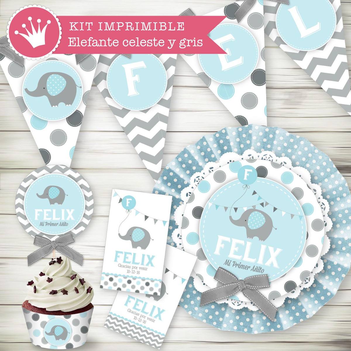 Kit Imprimible Elefante Bautismo Baby Shower Candybar Bebe 3 Kit Imprimible Elefante Bautismo Baby Shower Candybar Bebe 3
