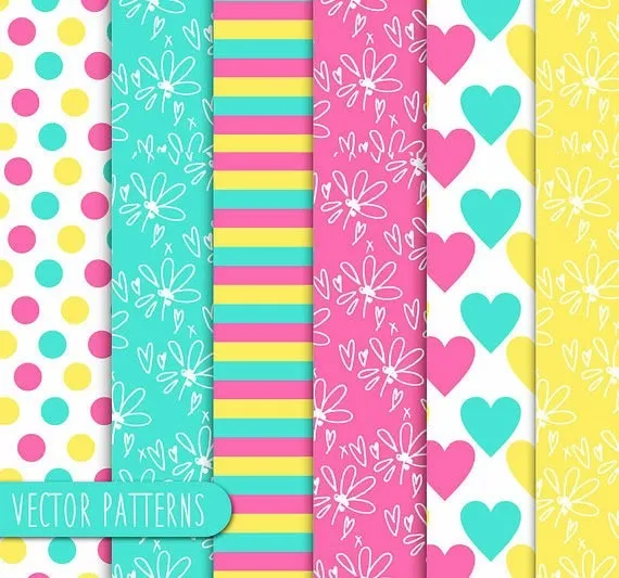 Kit Imprimible Pack Fondos Corazones Brillantes Colores 6 Im