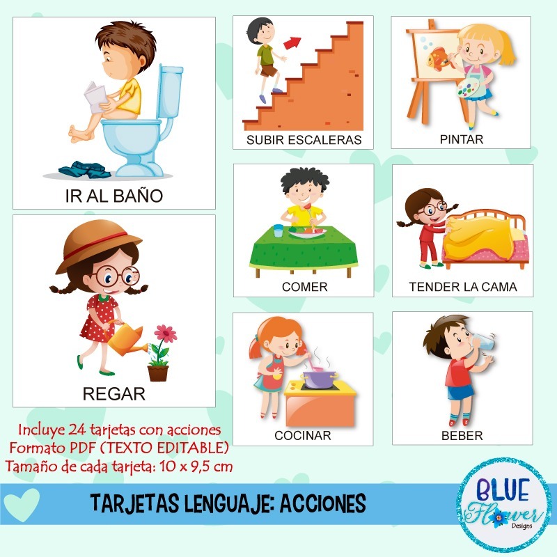 kit imprimible tarjetas lenguaje
