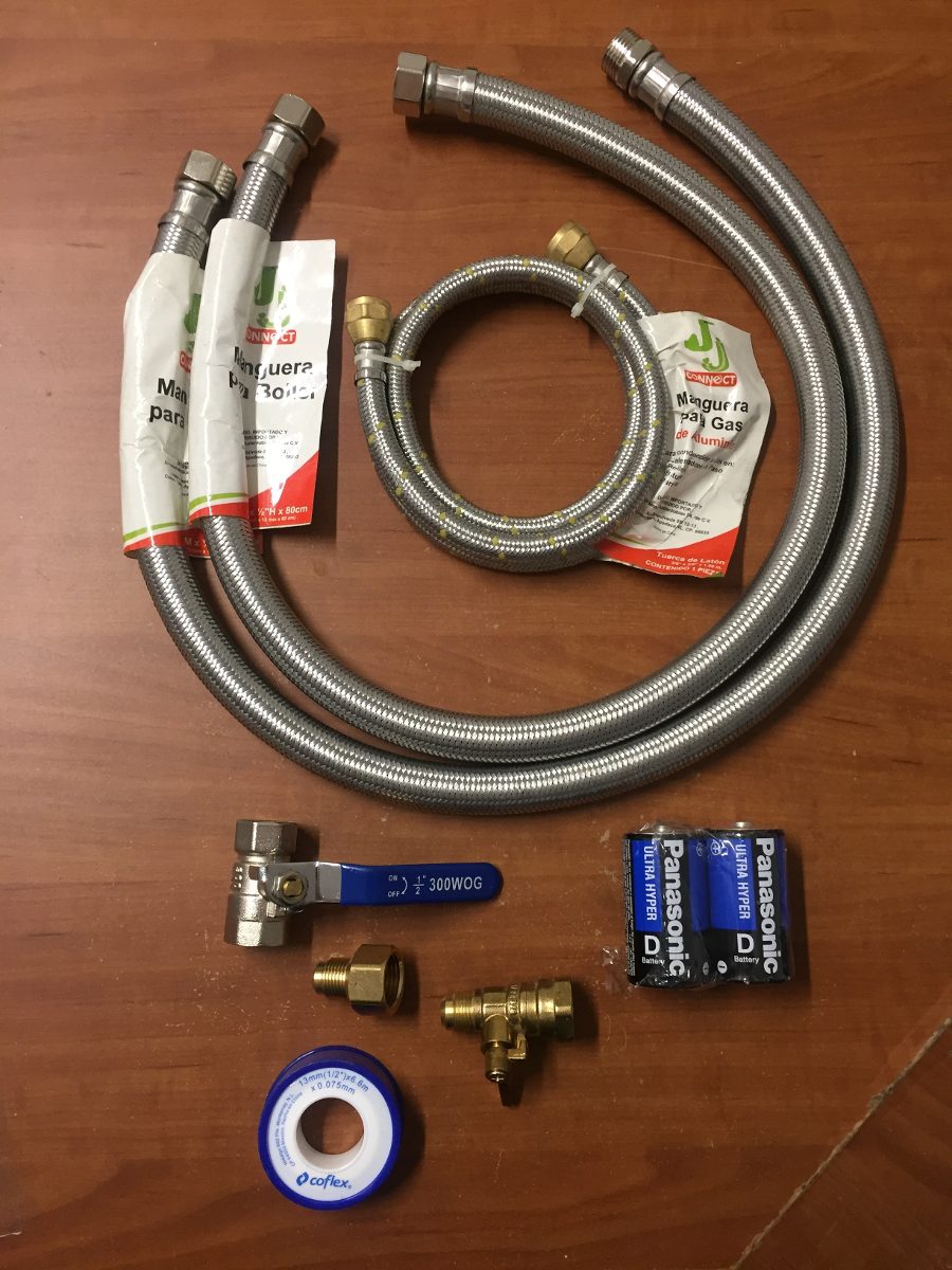 kit de conexion de calentador de agua caliente