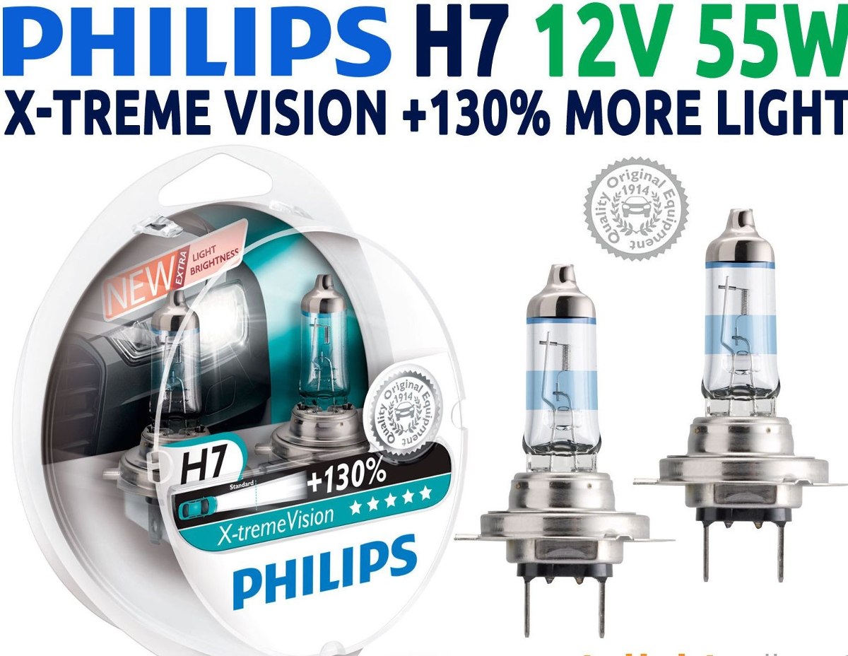 Kit Lampada Philips Xtreme Vision H7 + H1 55w 130 Mais