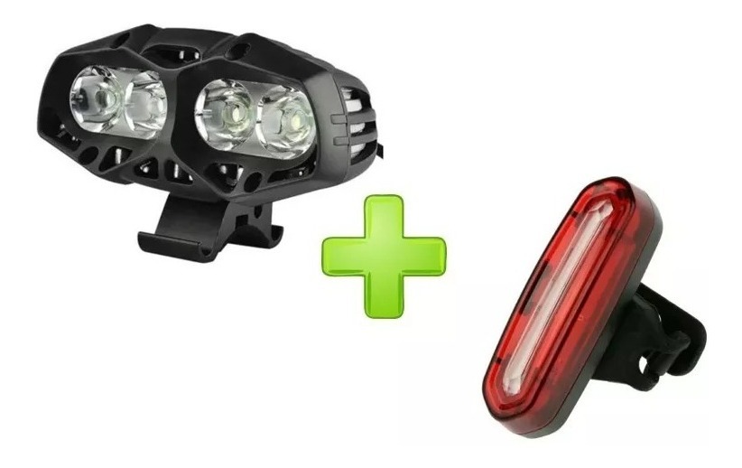 Kit Luz De Bicicleta Recargable Luz Delantera Y La Luz Trasera Incluye Cable USB