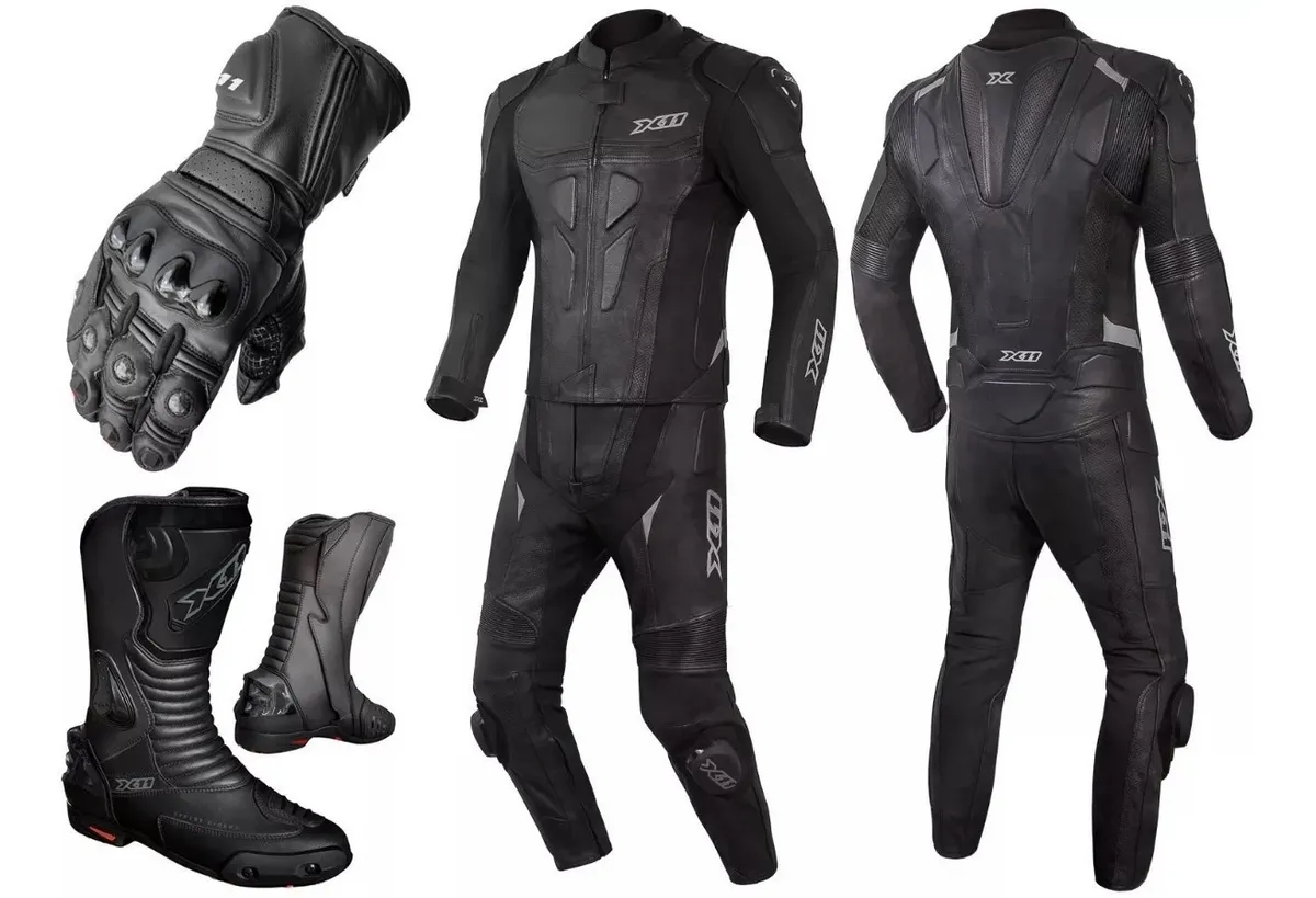 COMERCIAL MOTO PARTS | Kit Macacão X11 Speed 2 Couro +bota X11 +luva X11 Epic Moto Motoqueiro Motociclista - R$ 3.875,58