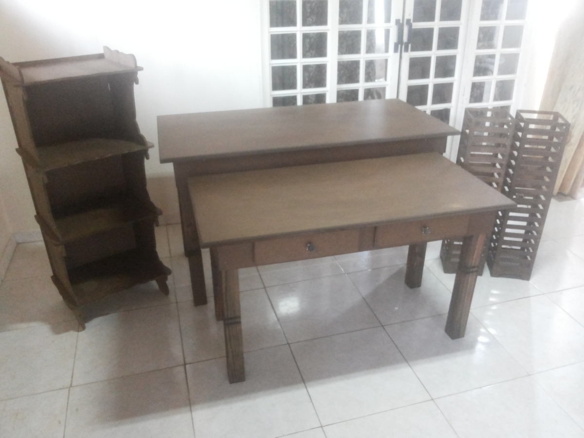 Kit Mesa + Aparador Provençal Pintado Mdf Rustico R$ 699 Adesivos De Rosto Para Carnaval ~ Kit Mesa + Aparador Provençal Pintado Mdf Rustico R$ 699