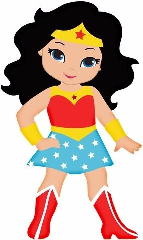 Kit Mulher Maravilha Cute E Superman Cute 80 Apliques 5 Cm 