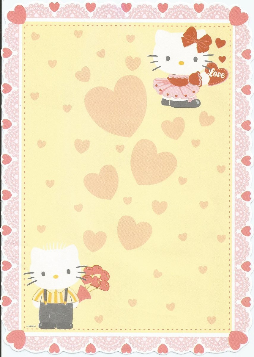 Kit Papel Carta Coleção Hello Kitty Com Envelope Importado 