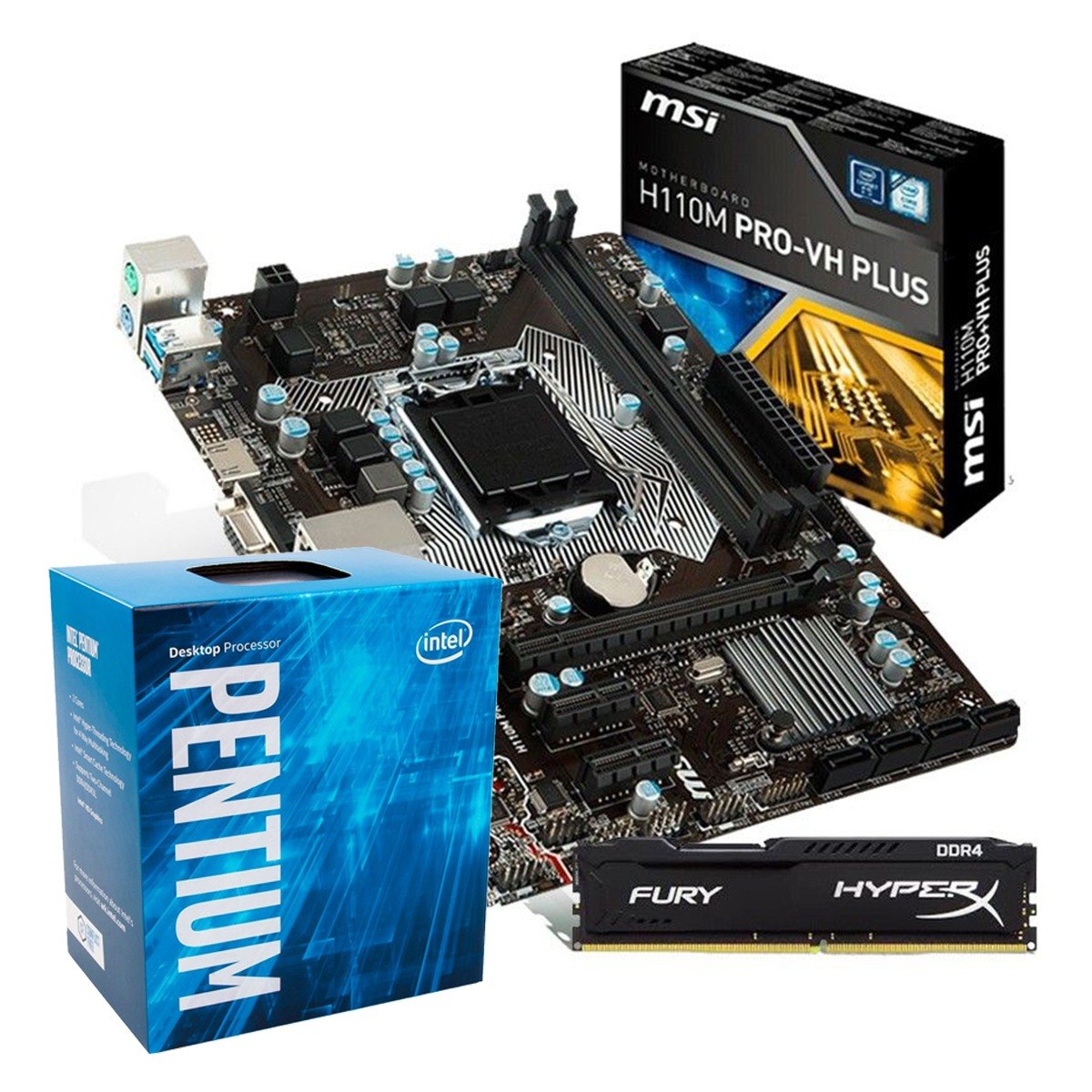 Kit Placa Mãe Msi H110m Pro + Pentium G4560 + 8gb (2x4) - R$ 1.279,90