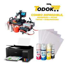 Kit Sublimadora 8 En 1 + Impresora + Hojas + Tintas/ Todokcl