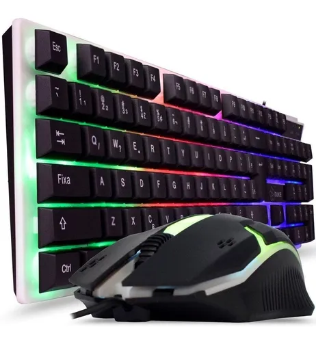 Kit Teclado Mouse 2400dpi Semi Mecânico Rgb Led Mouse Pad K5