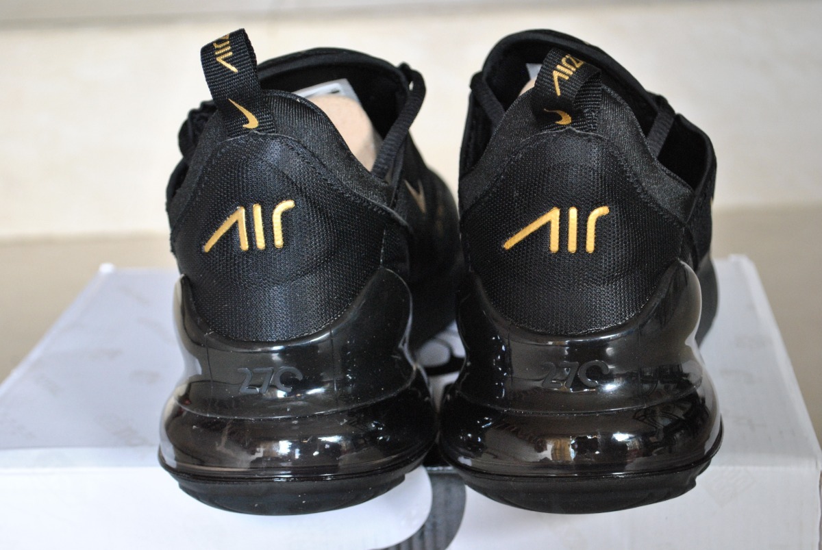 Kp3 Zapatos Caballeros Nike Air Max 270 Negro Dorado - Bs. 263.500,00 en  Mercado Libre