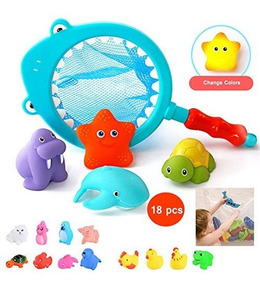 Con Lamayal Juguete Flotante Bebe Rojo 18pcs Animales Peces qRL54Aj3