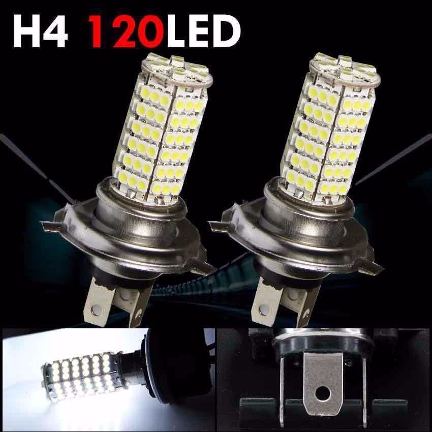 Lampada H4 Com 120 Leds, Farol Alto E Baixo Carro E Moto