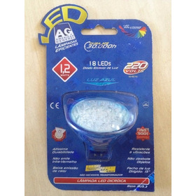Lampada Led Dicroica Gu5.3 Mr16 Azul 1,2w 220v Colorida