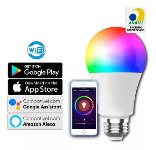 Lampada Led Inteligente Rgb Android Smart Wifi Bivolt