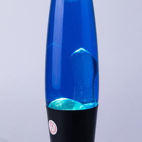 Lámpara De Lava Agua Azul Sobre Negro 41cm