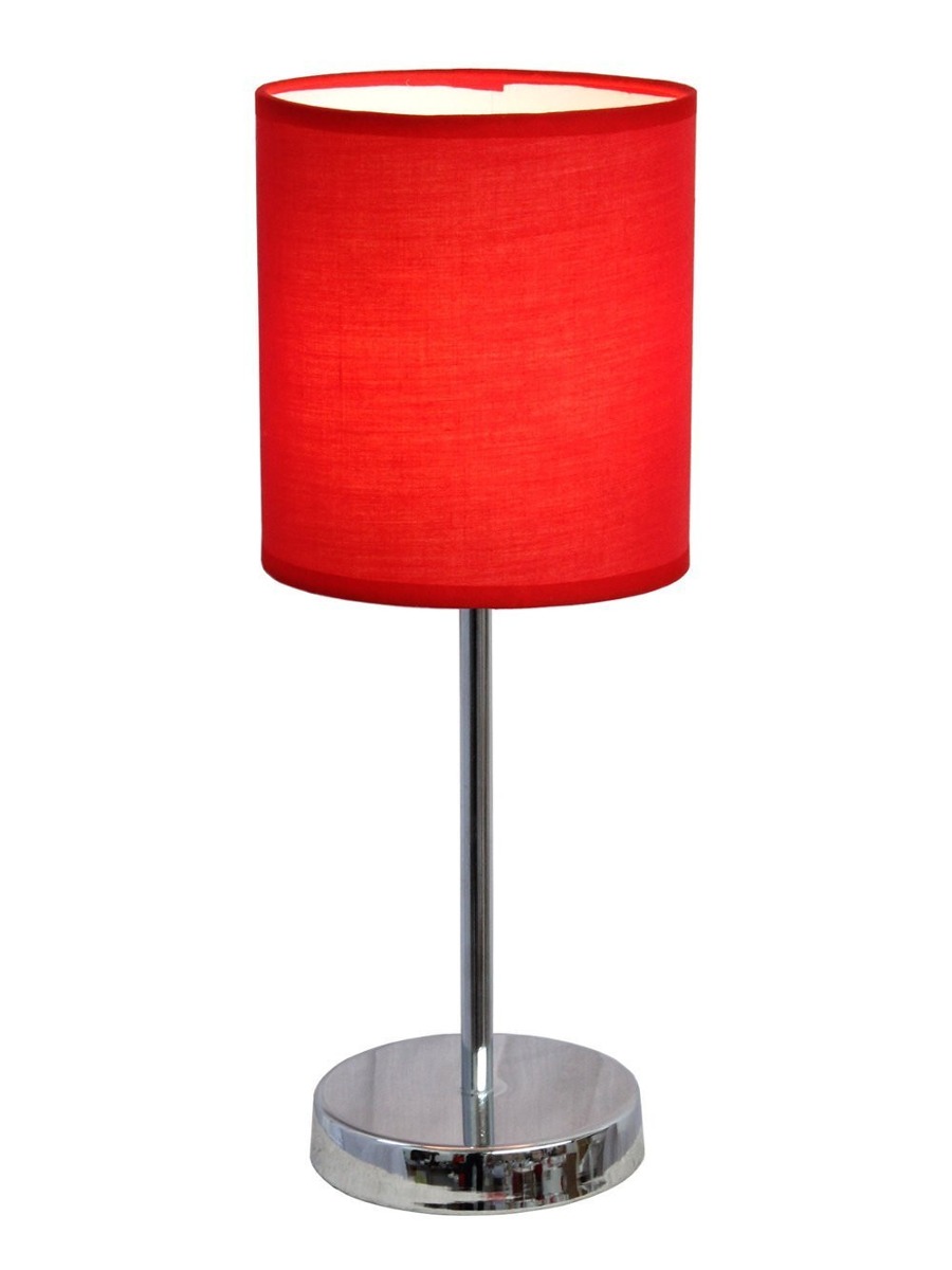 Designs S Lámpara Escritorio Base Roja Cromada Mesa Tela Yy7gb6fv